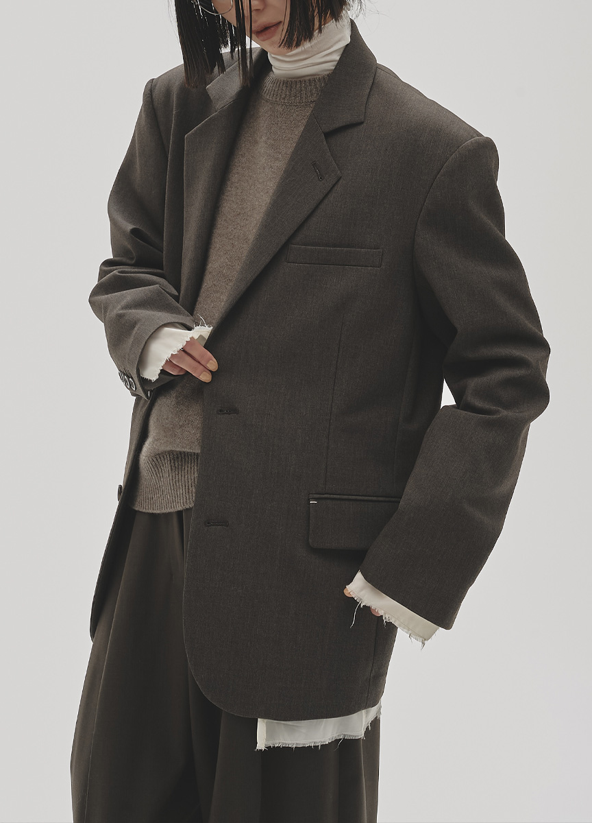 拼接細節西裝外套